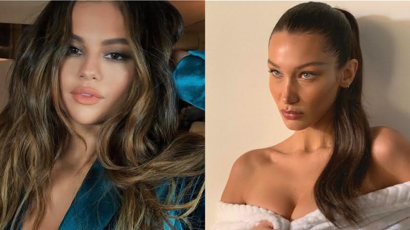 Selena Gomez e Bella Hadid em fotos publicadas em seus perfis - Instagram