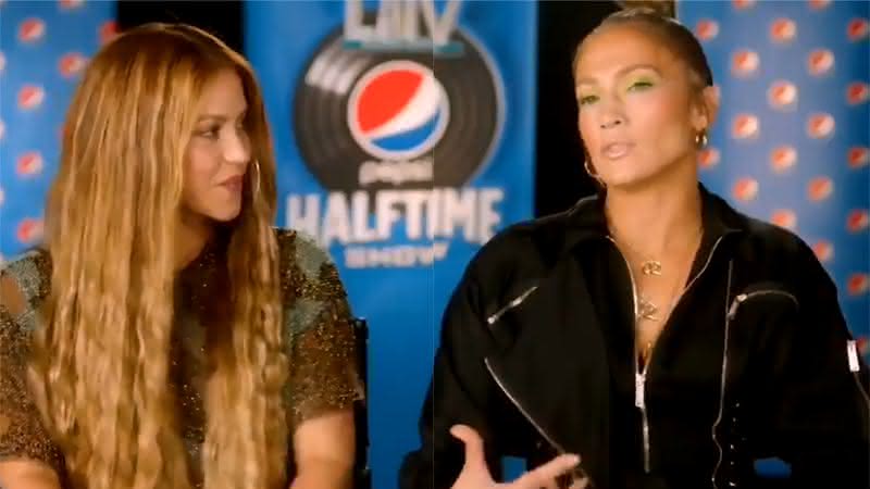 Shakira e JLo em entrevista - Reprodução/Twitter