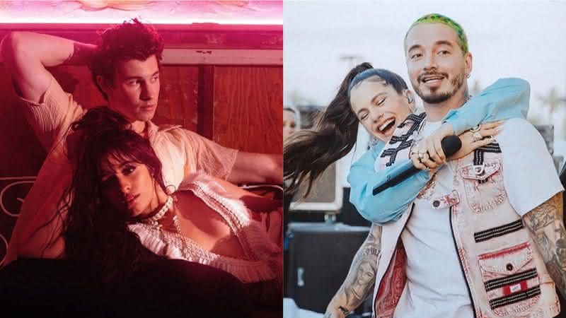 Shaw Mendes, Camila Cabello, J Balvin e Rosalía. Crédito: Reprodução/Instagram