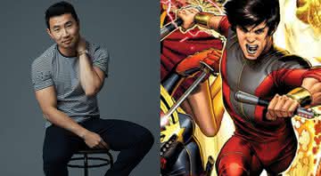 Simu Liu em fotografia e Shang-Chi em quadrinho da Marvel Comics - Bill Chen/IMDb e Marvel Comics