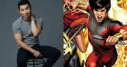 Simu Liu em fotografia e Shang-Chi em quadrinho da Marvel Comics - Bill Chen/IMDb e Marvel Comics