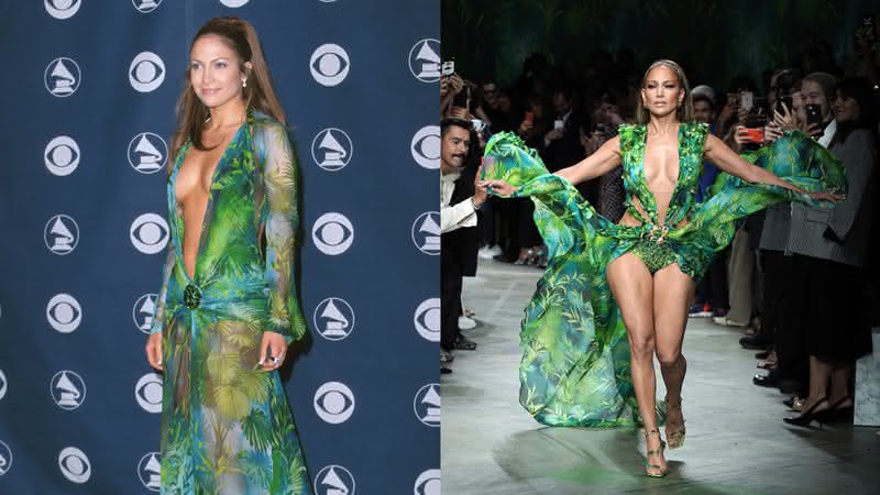 JLo ao lado de Donatella Versace - Getty Images/Vittorio Zunino Celotto/Sam Levi/WireImage