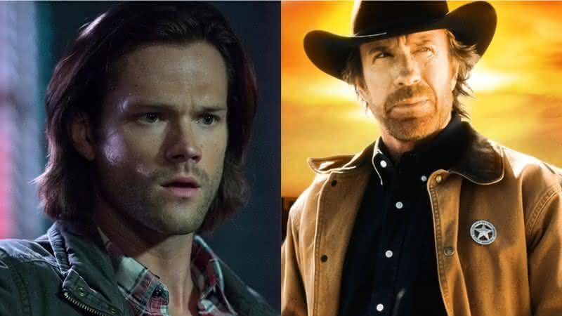 Jared Padalecki e Chuck Norris - Divulgação /The CW/CBS