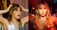 Suzi Quatro em 1978 e Miley Cyrus no clipe de Slide Away - Reorodução/Youtube