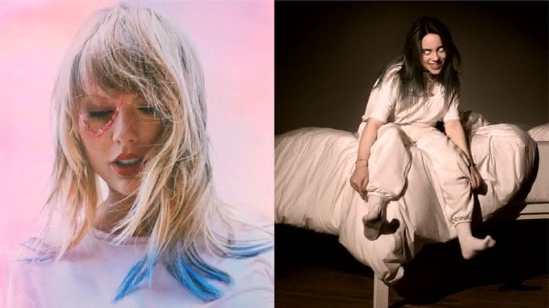 Os álbuns de Taylor Swift e Billie Eilish foram incluídos na lista de melhores capas de 2019 - Reprodução/Billboard