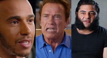 Lewis Hamilton, Arnold Schwarzenegger e Patrik Baboumian são vegetarianos estritos - Reprodução/YouTube