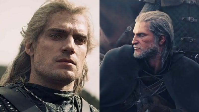 Geralt de Rivia na série da Netflix e no jogo Wild Hunt - Reprodução/YouTube