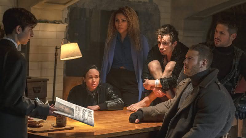 Elenco de The Umbrella Academy em cena da série - Netflix