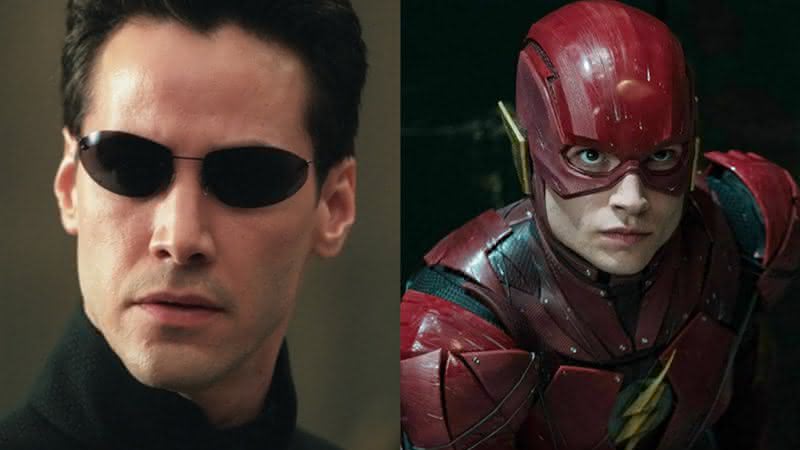 Keanu Reeves em Matrix e Ezra Miller como Flash - Warner Bros.