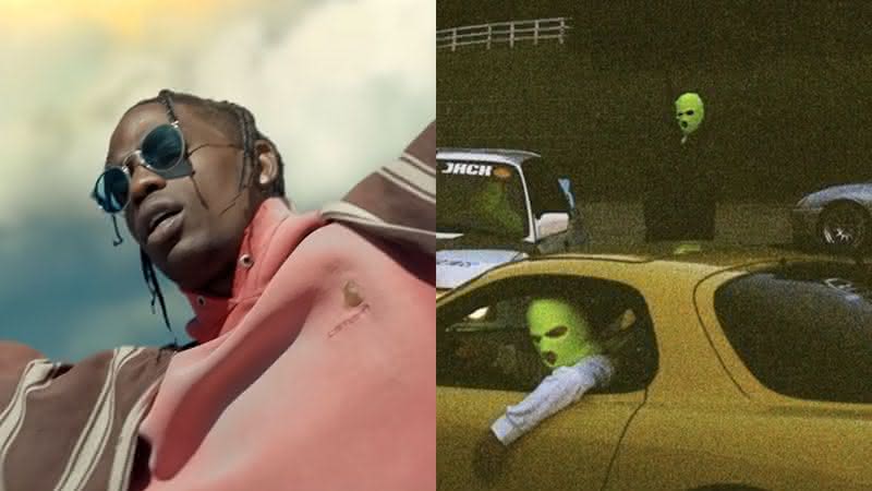 Travis Scott no clipe de STOP TRYING TO BE GOD e capa de JACKBOYS - Youtube/Cactus Jack Records