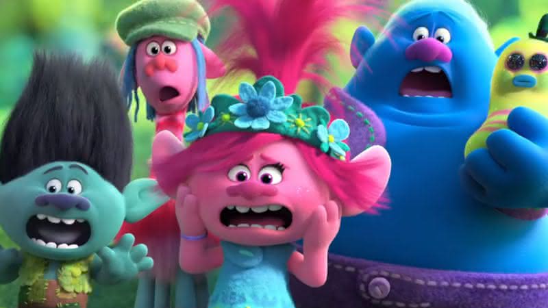 Trolls assustados em cena do trailer - Universal Pictures/YouTube