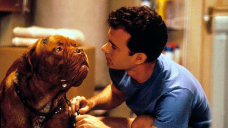 Hooch e Scott Turner (Tom Hanks) em cena de Uma Dupla Quase Perfeita - Divulgação/Disney