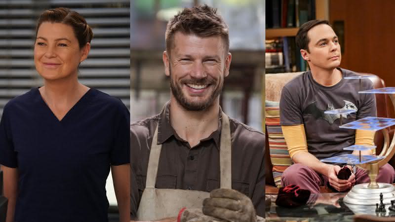 Meredith Grey, Rodrigo Hilbert e Sheldon Cooper - Reprodução/Instagram/ABC/Warner