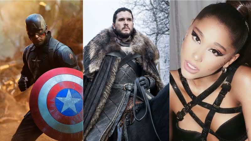 Vingadores, Game of Thrones e Ariana Grande - Divulgação/Marvel/HBO/Instagram