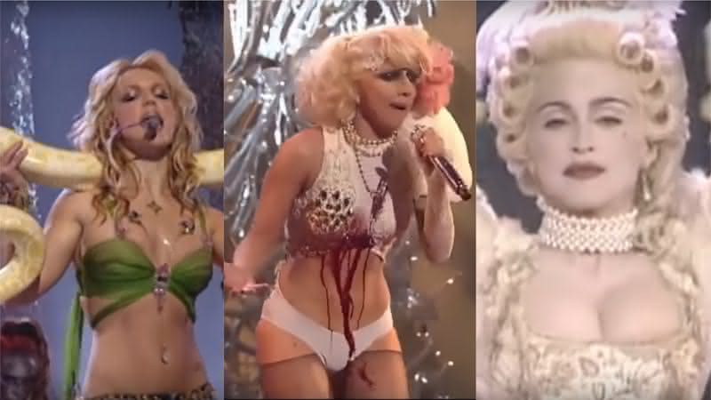 Britney, Gaga e Madonna figuram entre as estrelas com apresentações mais icônicas (Reprodução/YouTube)