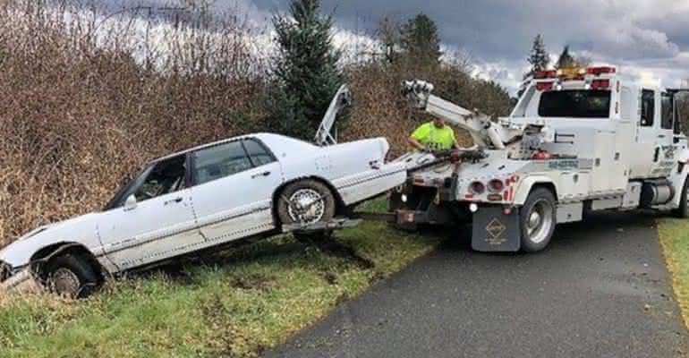 Acidente com carro dirigido por cachorro - Reprodução/Washington State Patrol