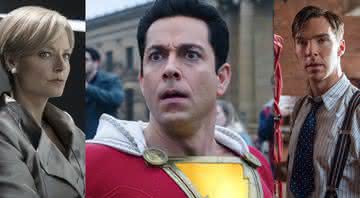 Zachary Levi ao centro, Jodie Foster à esquerda e Benedict Cumberbatch à direita - TriStar Pictures/DC/StudioCanal