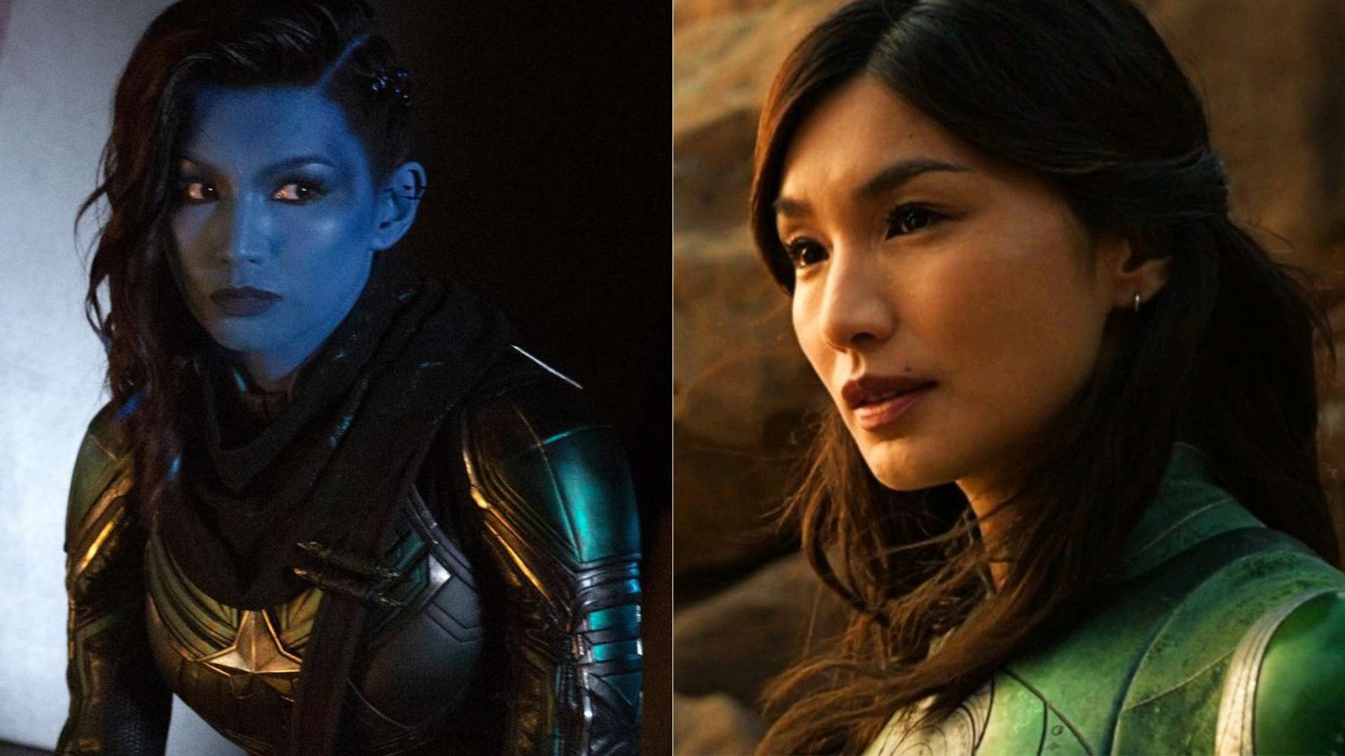 Debaixo de muita maquiagem, Gemma Chan viveu Minn-Erva em "Capitã Marvel"; depois, apareceu como Sersi em "Eternos" (Foto: Divulgação/Marvel Studios)