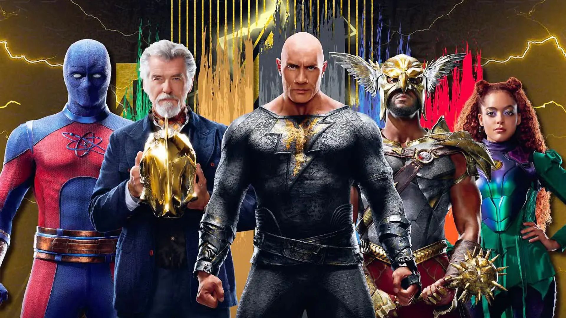 Por engano, Shazam acaba se juntando à Sociedade da Justiça em "Shazam! Fúria dos Deuses", grupo apresentado em "Adão Negro" (Foto: Divulgação/Warner Bros. Pictures)