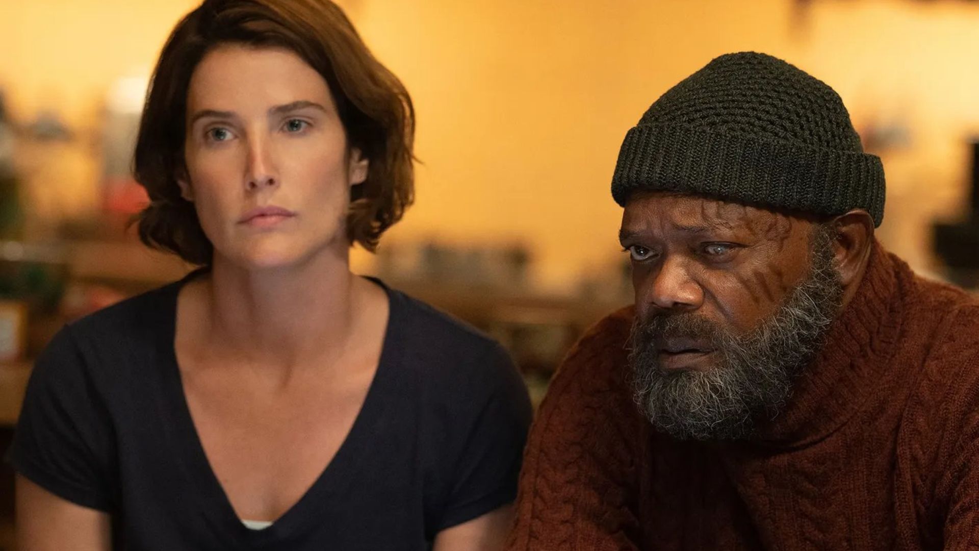 Cobie Smulders volta a viver Maria Hill em "Invasão Secreta", estrelada por Samuel L. Jackson como Nick Fury (Foto: Divulgação/Marvel Studios)