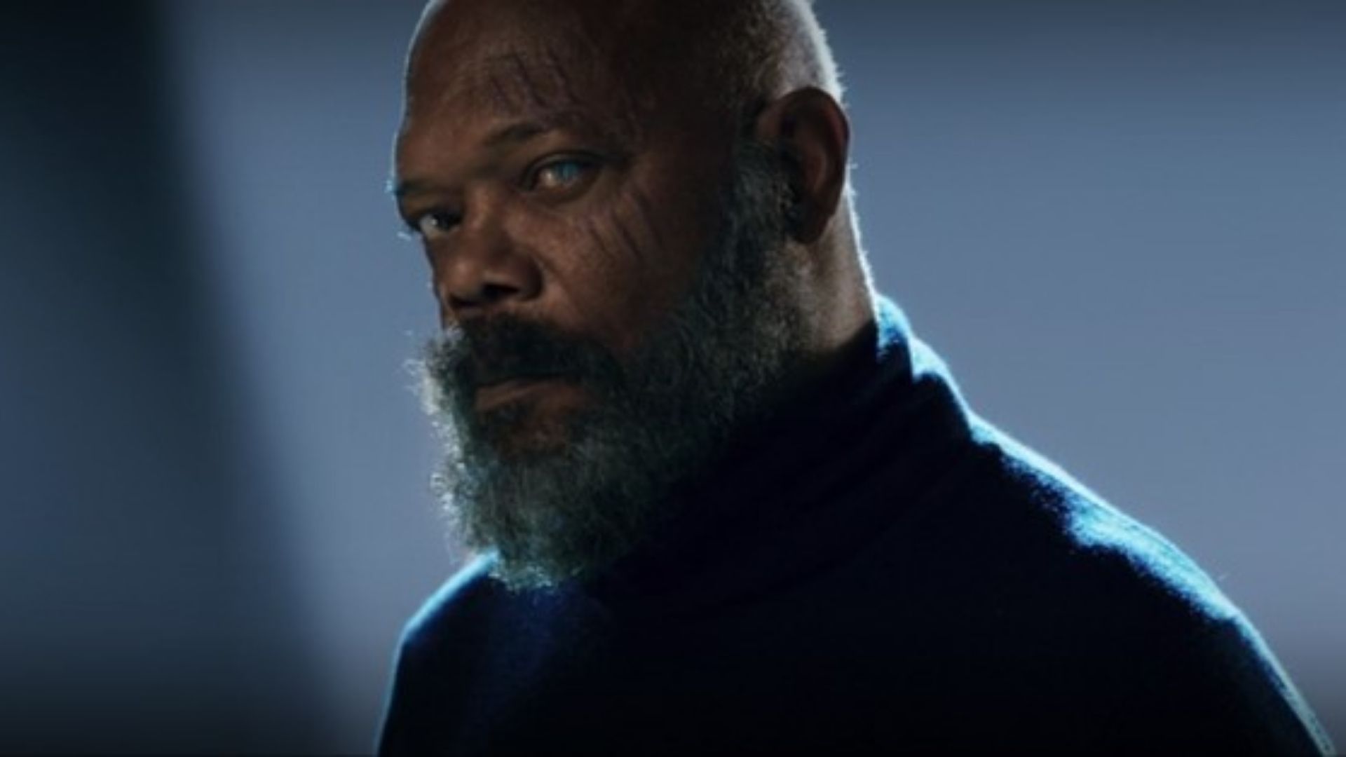 Nick Fury na primeira imagem divulgada de "Invasão Secreta", nova série da Marvel para o Disney+ (Foto: Divulgação/Marvel Studios)