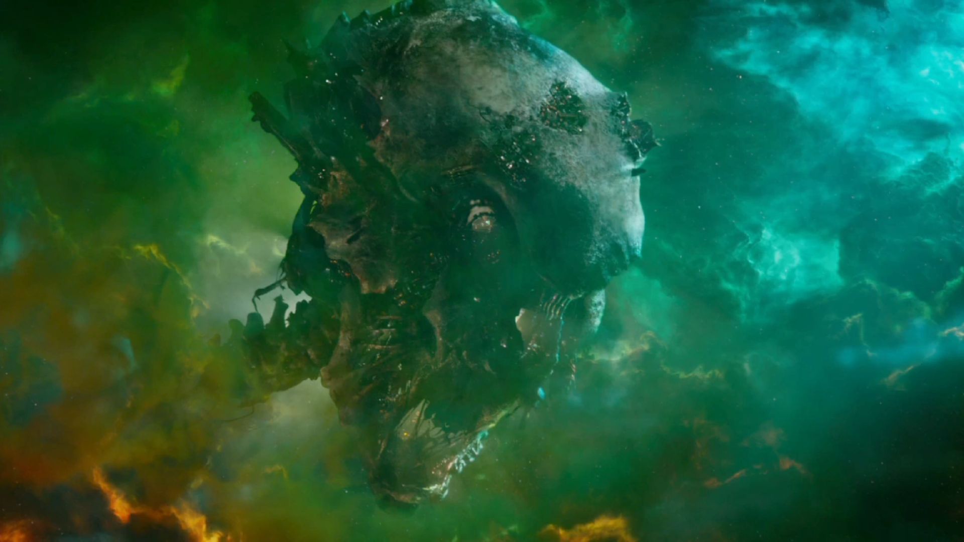 Luganenhum, quartel general dos Guardiões da Galáxia, foi formado a partir da cabeça decepada de um Celestial (Foto: Reprodução/Marvel Studios)