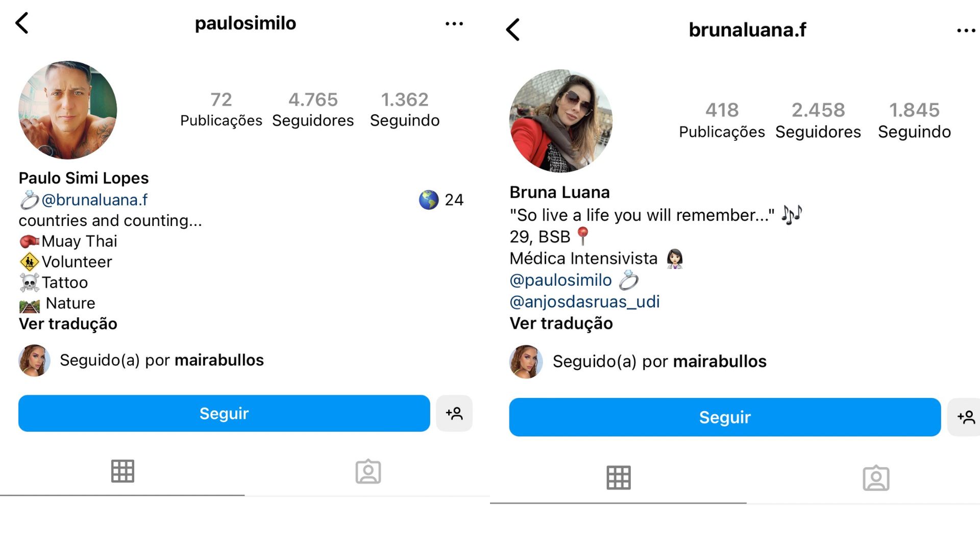 Paulo e Bruna estão juntos após o fim das gravações de "Casamento às Cegas Brasil" (Foto: Reprodução/Instagram)