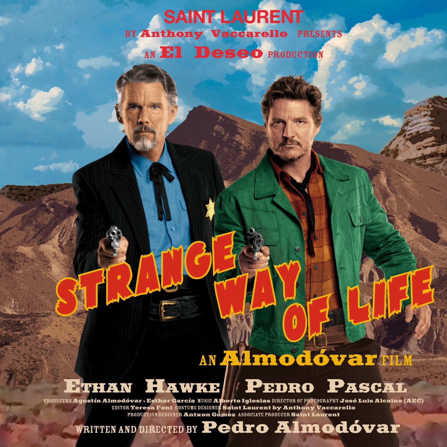 "Strange Way of Life", novo filme de Almodóvar com Pedro Pascal e Ethan Hawke, ganha pôster (Foto: Divulgação)