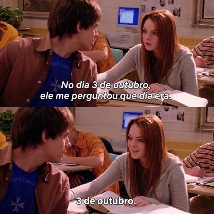 No dia 3 de outubro, Aaron Samuels perguntou a Cady Heron que dia era em "Meninas Malvadas" (Foto: Reprodução)