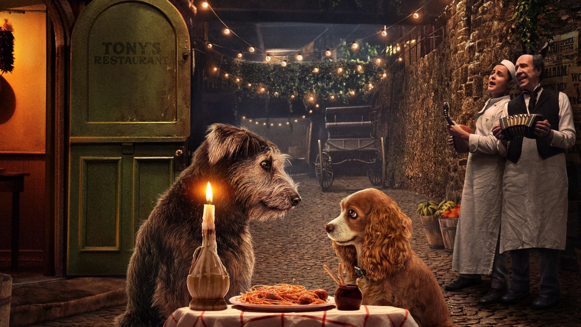 Cena clássica de A Dama e o Vagabundo estampa novo cartaz do remake da Disney