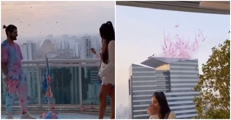Alok e Romana Novais fazem chá revelação extravagante para descobrir o sexo do segundo filho