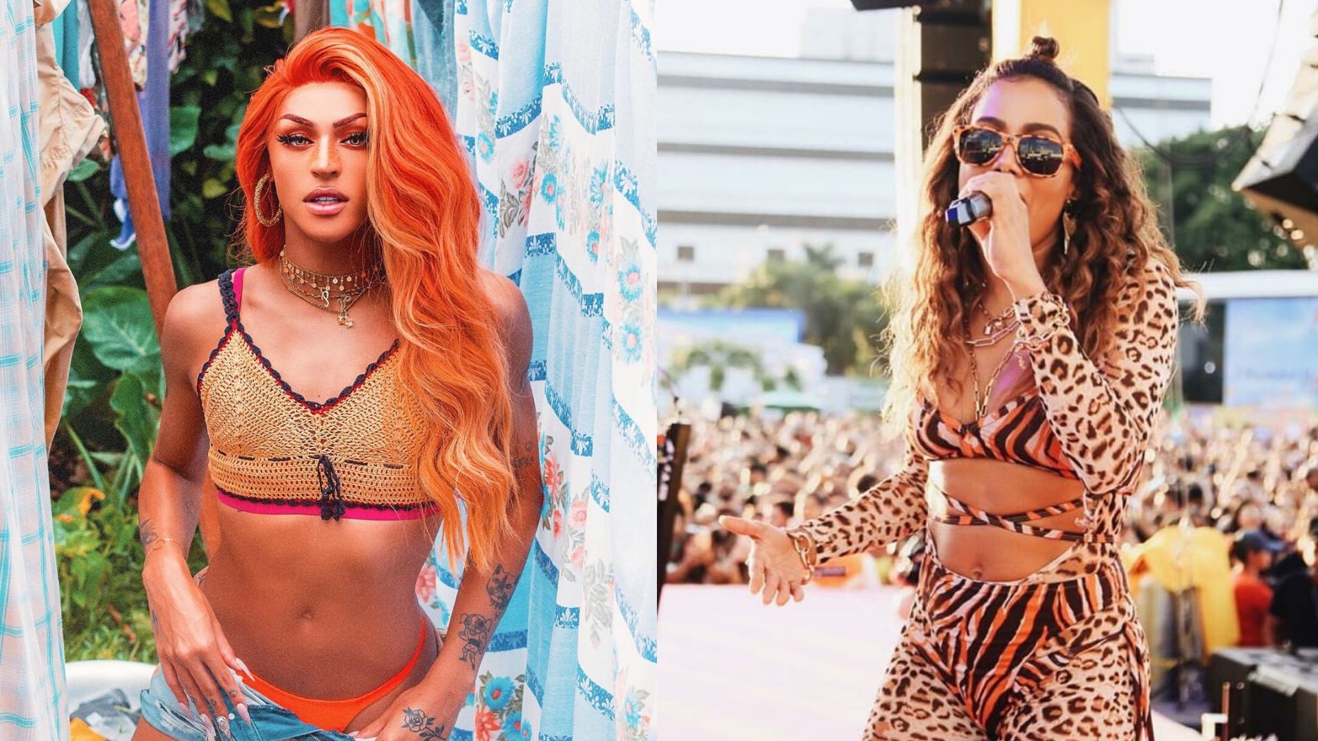 Anitta canta Parabéns, sucesso de Pabllo Vittar, durante ensaio do Bloco das Poderosas
