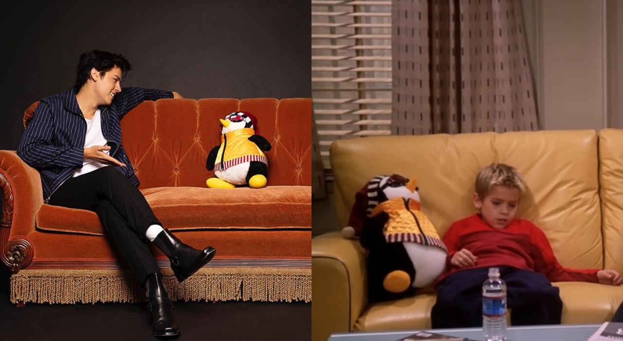 Cole Sprouse, o Ben de Friends, compartilha foto com Hugsy, penguin de pelúcia do Joey