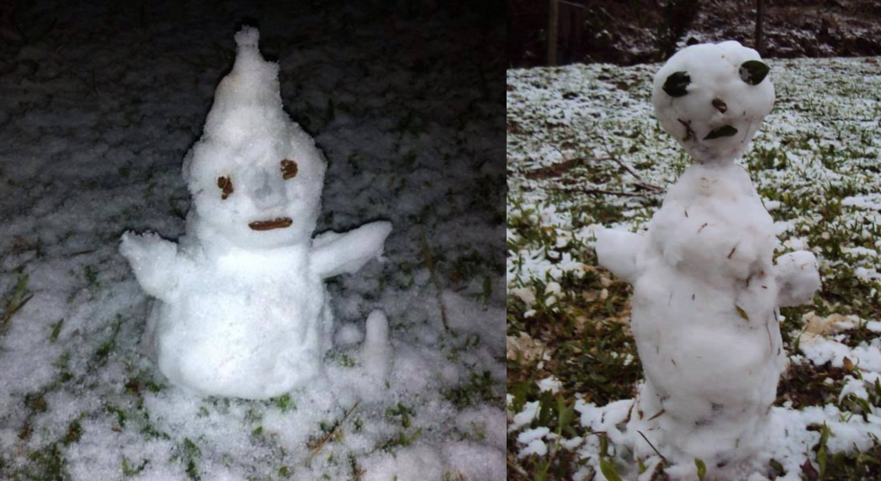 Após forte frente fria, bonecos de neve brasileiros fazem sucesso na web; confira