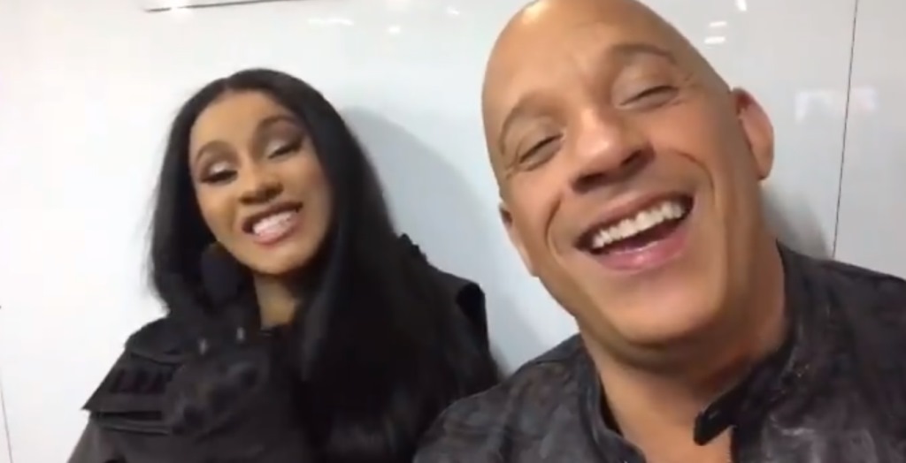 Cardi B aparece ao lado de Vin Diesel nos bastidores de Velozes e Furiosos 9: “Esse vai ser o melhor de todos”