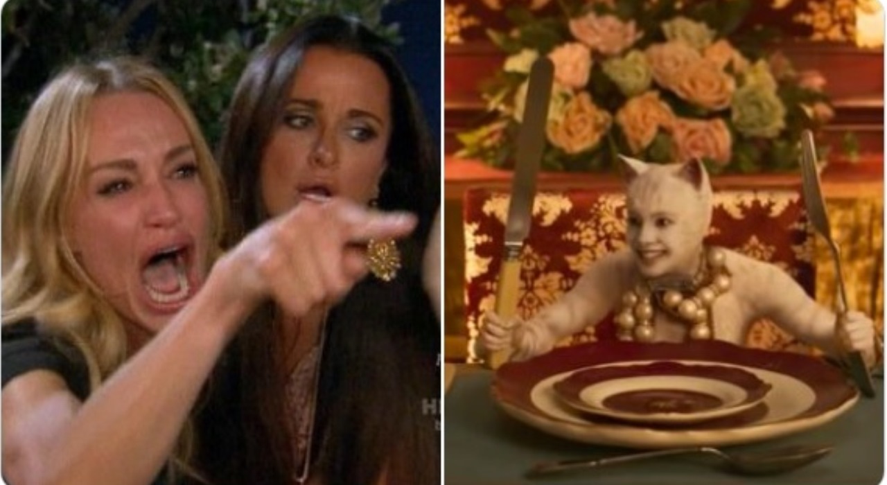 Perfil de Cats ironiza Ação de Graças com montagem de meme famoso com cena do filme