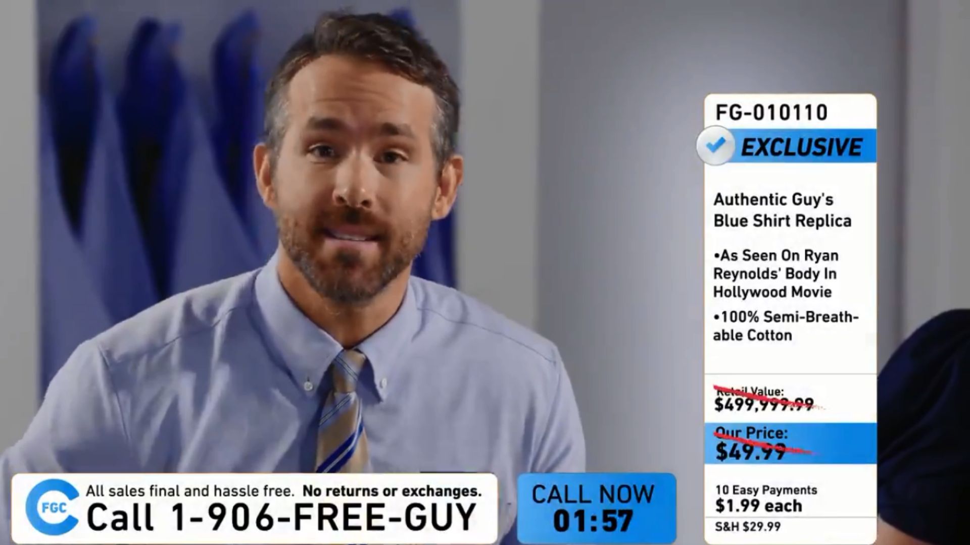 Ryan Reynolds tenta vender produtos de Free Guy em novo teaser do filme