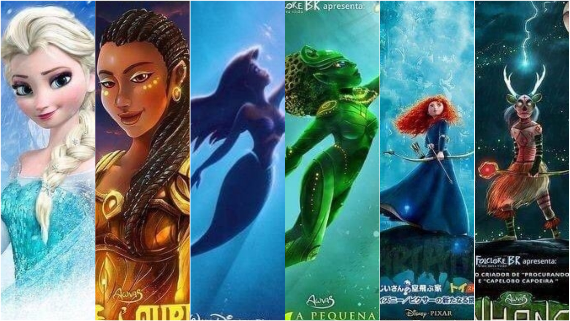Artista transforma princesas da Disney em lendas do folclore brasileiro
