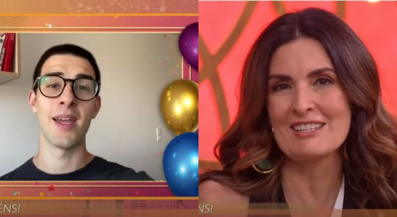 Fátima Bernardes se emociona com homenagem de aniversário do filho durante Encontro