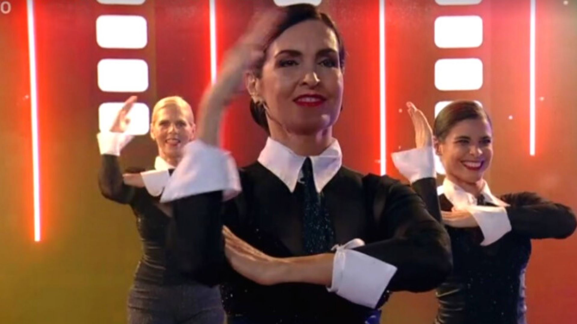 Fátima Bernardes recria coreografia de Vogue, da Madonna, no Encontro