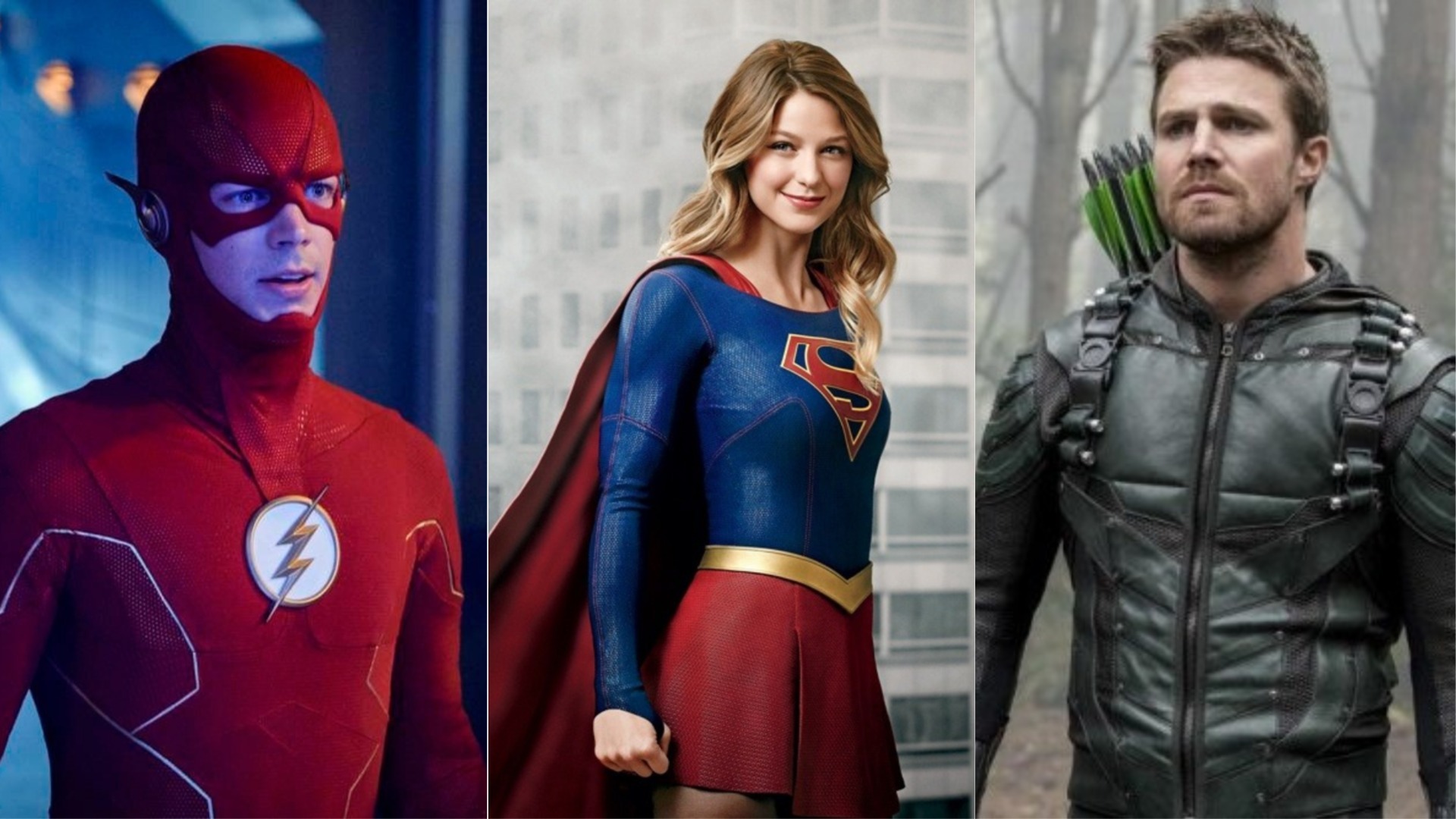 Grant Gustin e Melissa Benoist, o Flash e a Supergirl, homenageiam Stephen Amell, o Arqueiro Verde, após Crise Nas Infinitas Terras
