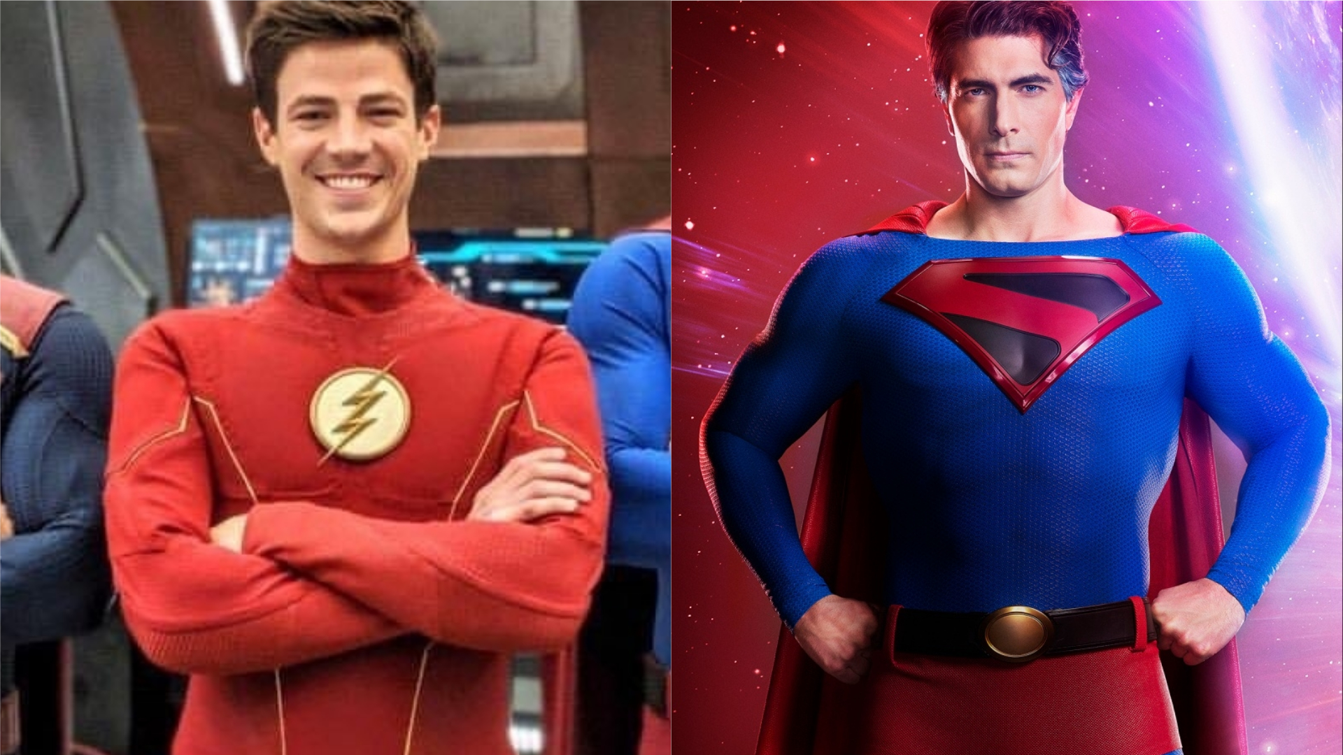 Flash encontra dois Superman em foto das gravações de Crise nas Infinitas Terras