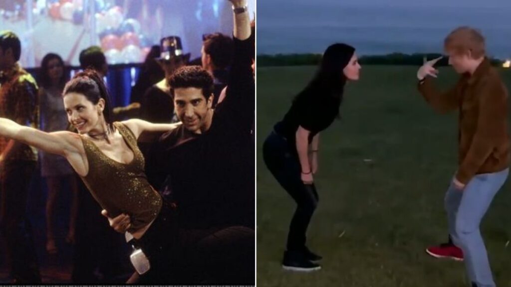 “Friends”: Ed Sheeran e Courteney Cox recriam coreografia de Ross e Monica