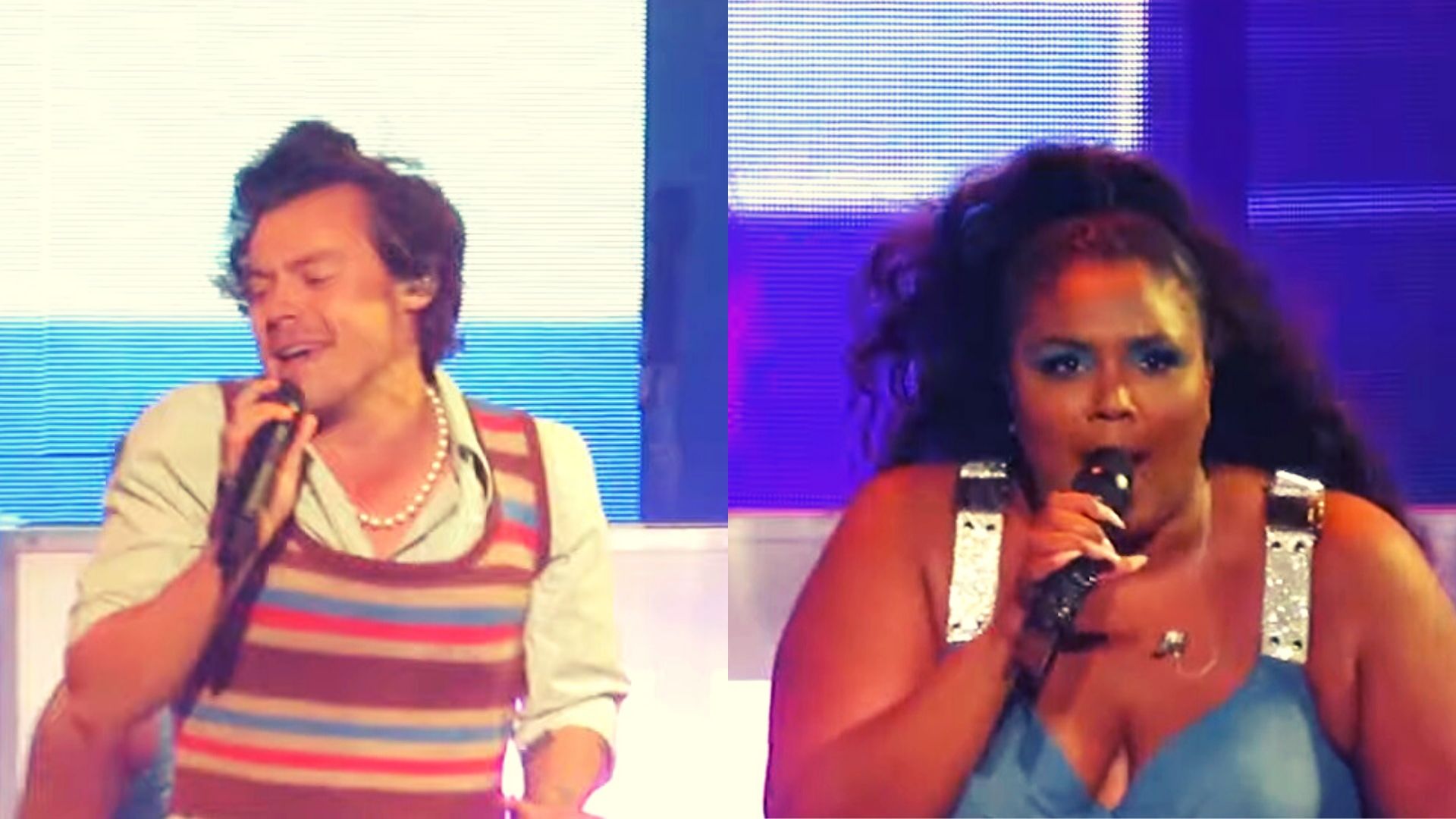 Harry Styles e Lizzo sobem juntos ao palco para cantar Juice em festival; assista