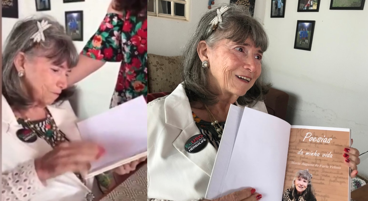 Idosa ganha livro com poesias de sua autoria e emociona internautas