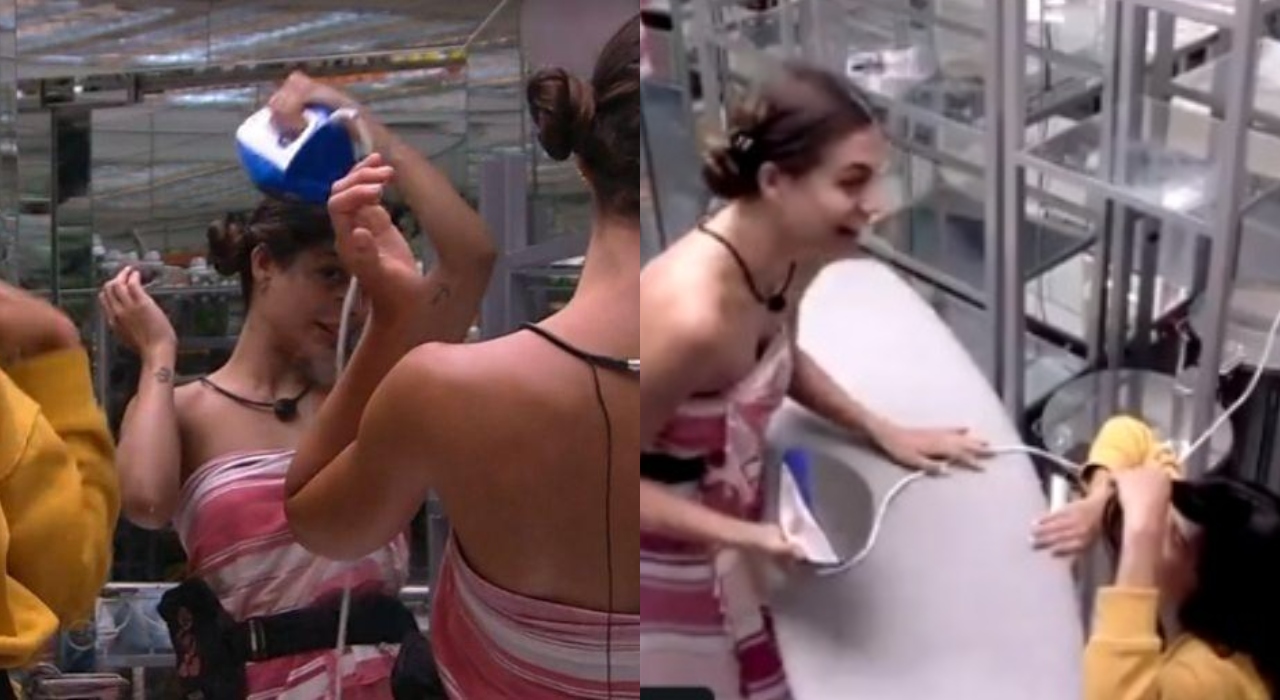 BBB20: Mari usa ferro de passar roupa no cabelo em arrumação para a festa da noite