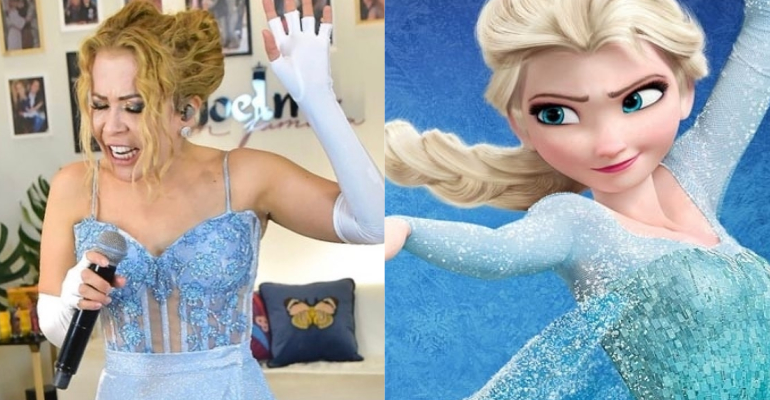 Em live, Joelma se fantasia de Elsa, de Frozen, e arranca elogios de fãs