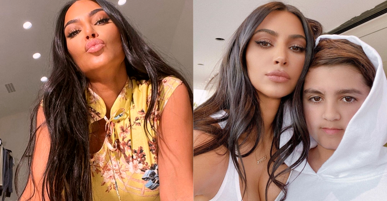 Kim Kardashian é acusada de editar foto para parecer mais jovem que sobrinho de 10 anos