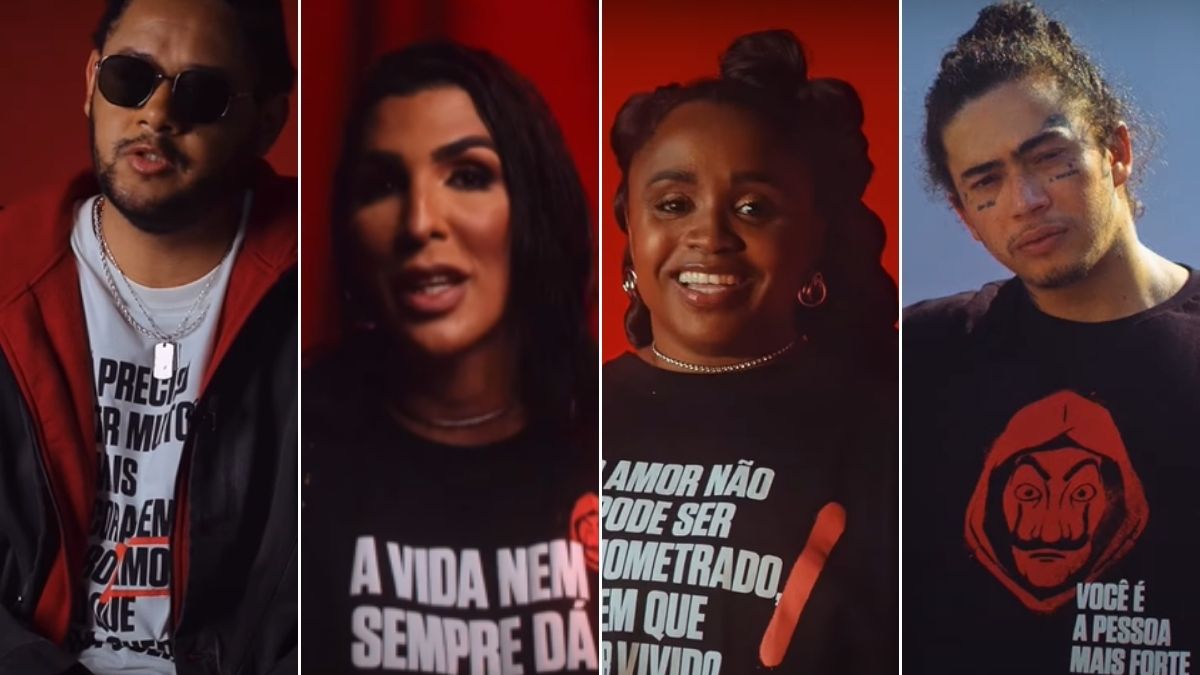 Netflix reúne Emicida, Pepita, Daiane dos Santos e Whindersson em ação de “La Casa de Papel”