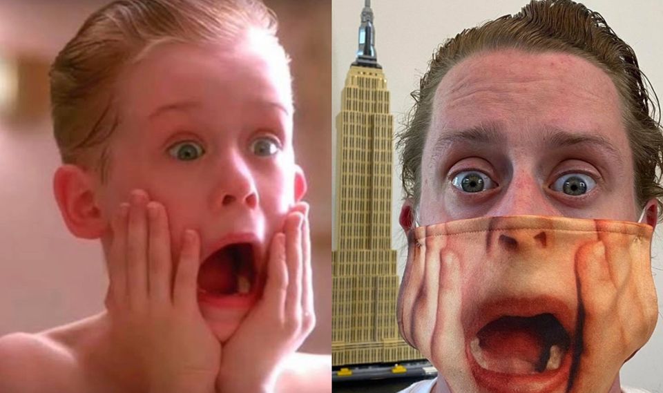 Macaulay Culkin usa máscara inspirada em “Esqueceram de Mim”